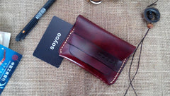 Handmade Leather Mens Slim Small Wallet Leather Card Wallets for Men - iwalletsmen