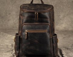 Genuine Leather Mens Cool Backpack Sling Bag Large Coffee Travel Bag Hiking Bag for men