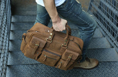 Cool Leather Mens Large Travel Bag Handbags Shoulder Bags for men - iwalletsmen