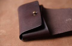 Handmade Leather Mens Cool Coin Change Leather Wallet Men Small Wallets Card for Men
