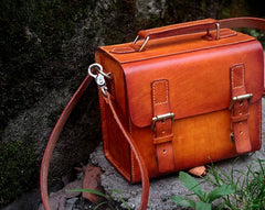 Cool Handmade Leather Mens Small Messenger Bag Camera Bag for men - iwalletsmen
