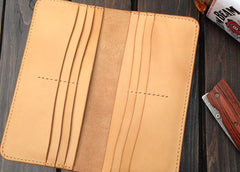 Handmade Leather Wallet Mens Clutch Wallet Cool Wallet Long Wallets for Men