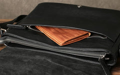 Genuine Leather Mens Cool Messenger Bag Shoulder Bag Chest Bag Bike Bag Cycling Bag for men