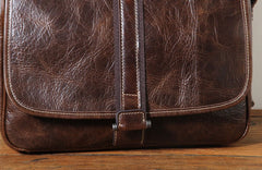 Handmade Genuine Leather Mens Cool Messenger Bag Sling Bag Chest Bag Bike Bag Cycling Bag for men