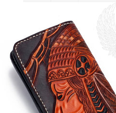 Handmade Leather Indian Eagle Mens Chain Biker Wallet Cool Leather Wallet With Chain Wallets for Men