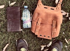 Vintage Unique Cool Leather Small Messenger Bag for men Shoulder Bag for men - iwalletsmen