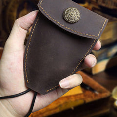 Handmade Leather Floral Mens Cool Car Key Wallet Coin Wallet Pouch Car KeyChain for Men