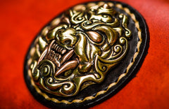 Handmade Leather Men Tooled Cool Leather Wallet Long Phone Wallets for Men