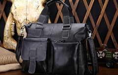 Vintage Leather Mens Briefcase Business Briefcase Cool Work Briefcase For Men - iwalletsmen