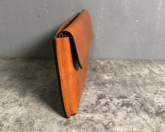 Handmade Leather Mens Cool Wallet Long Leather Wallet Clutch Wristlet Wallet for Men Women