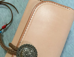 Handmade Leather Mens Clutch Wallet Cool Wallet Long Wallets for Men Women