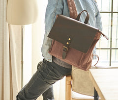 Cool Mens Canvas Backpack Canvas Travel Bag Canvas School Bag for Men - iwalletsmen