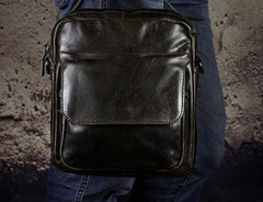 Small Leather Mens SIDE BAGs COURIER BAG Messenger Bag Shoulder Bag for Men - iwalletsmen