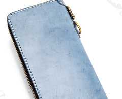 Handmade Leather Mens Chain Biker Wallet Cool Leather Wallet Long Phone Wallets for Men