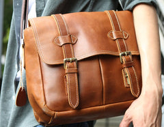 Cool Leather Mens Large Messenger Bag Shoulder Bag for men - iwalletsmen