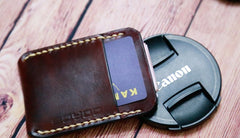 Leather Mens Slim Front Pocket Wallets Leather Cards Wallet for Men - iwalletsmen