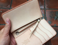 Handmade Leather Biker Wallet Mens Cool billfold Chain Wallet Trucker Wallet with Chain