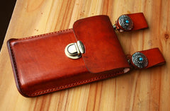 Handmade Cool Leather Belt Pouch Mens Waist Bag Cell Phone Holsters for Men - iwalletsmen