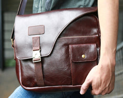 Cool Leather Mens Large Messenger Bags Shoulder Bag for men - iwalletsmen