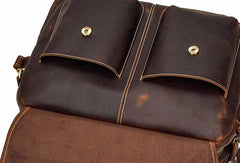 Vintage Cool Leather Briefcase Handbag Business Briefecases Shoulder Bag for men - iwalletsmen