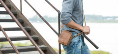 Leather Belt Pouch Phone Cases Mens Waist Bag Shoulder Bag for Men - iwalletsmen