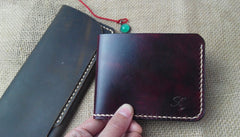 Handmade Vintage Leather Mens Slim Small Wallet Leather Bifold Wallets for Men - iwalletsmen