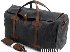 Mens Waxed Canvas Overnight Bag Canvas Weekender Bag Canvas Travel Bag for Men - iwalletsmen