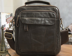 Cool Leather Mens Small Side Bag Messenger Bags Shoulder Bags for Men - iwalletsmen