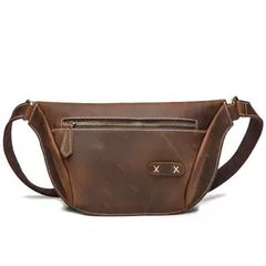 Leather Men Fanny Pack Small Waist Bag Hip Pack Belt Bag Bumbag for Men