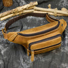 Vintage Leather Fanny Pack Mens Waist Bag Hip Pack Belt Bag Bumbag for Men