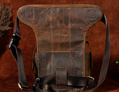 Cool Biker Mens Leather Drop Leg Bag Side Bag Belt Pouch Waist Bag Shoulder Bag for Men - iwalletsmen