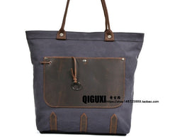 Mens Waxed Canvas Large Tote Bag Canvas Handbag Canvas Shoulder Bag for Men - iwalletsmen