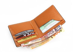 Leather Mens Small Wallet Slim Wallet Front Pocket Wallet Card Wallet for Men - iwalletsmen