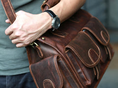 Cool Leather Mens Large Travel Bags Handbag Shoulder Bags for men - iwalletsmen