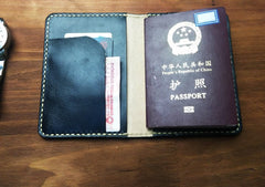 Mens Leather Slim Passport Wallets Leather Small Travel Wallet for Men - iwalletsmen