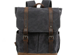 Waxed Canvas Leather Mens Backpacks Canvas Travel Backpack Canvas School Backpack for Men - iwalletsmen