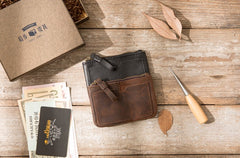 Leather Mens Card Holders Slim Front Pocket Wallet Coin Wallet for Men - iwalletsmen