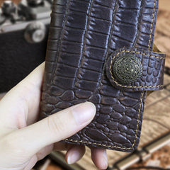 Handmade Leather Floral Mens Cool billfold Wallet Card Holder Small Card Slim Wallets for Men