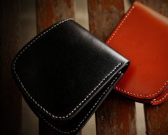 Handmade Leather Bifold Mens billfold Wallet Cool Slim Wallet Biker Wallet for Men