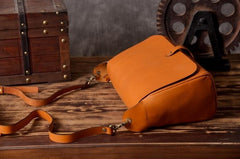 Handmade Leather Mens Cool Shoulder Bag Messenger Bag Chest Bag Bike Bag Cycling Bag for men