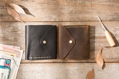 Cool Handmade Leather Mens Small Wallets Bifold Vintage billfold Wallet for Men - iwalletsmen