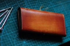 Handmade Leather Vintage Tooled Floral Mens Long Wallet Cool Long Wallet for Men - iwalletsmen