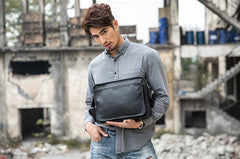 Black Cool Leather Mens Shoulder Bags Messenger Bags for Men - iwalletsmen