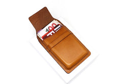 Badass Leather Mens Card Wallet Front Pocket Wallets Small Slim Wallet Change Wallet for Men - iwalletsmen