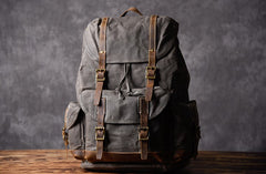 Oil Wax Canvas Mens Cool Backpack Bag Sling Bag Large Travel Bag Hiking Bag for Men