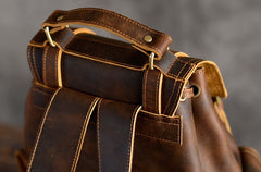 Handmade Leather Mens Cool Backpack Sling Bag Large Travel Bag Hiking Bag for men