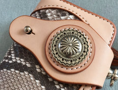 Handmade Leather Biker Wallet Mens Cool Chain Wallet Trucker Wallet with Chain
