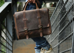 Vintage Leather Mens Briefcase Messenger Bag Handbag Shoulder Bag for men - iwalletsmen