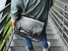 Cool Leather Mens Messenger Bag Briefcase Shoulder Bag for men - iwalletsmen
