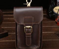 Leather Mens Cigarette Case with Belt Loop Cell Phone Holster Belt Pouch for Men - iwalletsmen